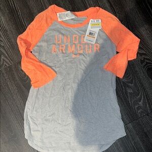 Under Armour Gray and Orange Raglan Shirt